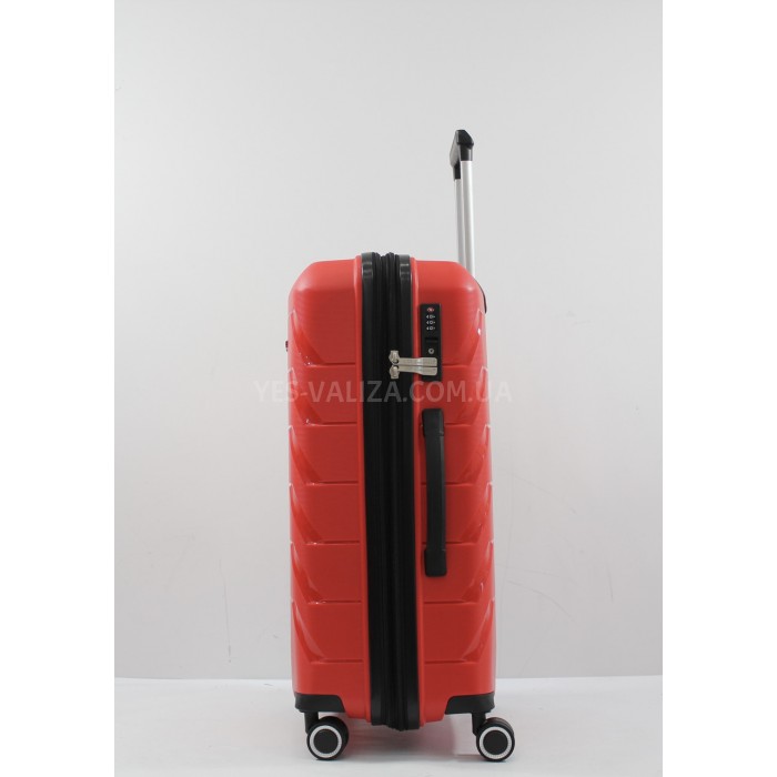 Чемодан средний полипропилен красный 66х44х26+5/77л/3.7кг/Snowbal33603, фото 3