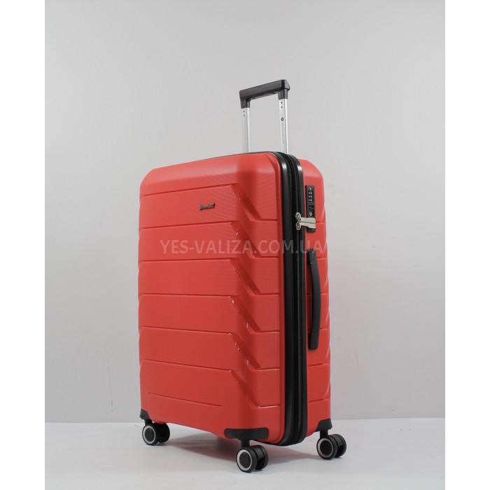 Валіза середня поліпропілен червона 66х44х26+5/77л/3.7кг/Snowbal 33603, фото 2