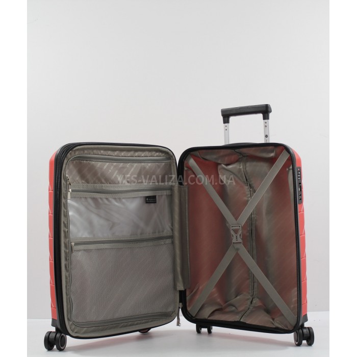 Чемодан ручная кладь полипропилен красный 55х36х20+5/43л/2.9кг/Snowbal, фото 9