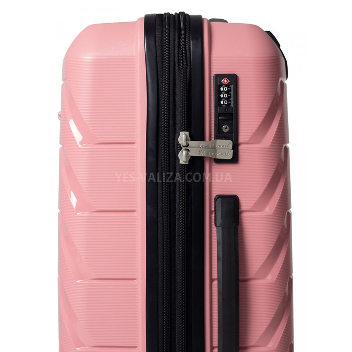 Чемодан большой полипропилен пудра 76х51х29+5/115л/4.6кг/Snowbal 33603, фото 9