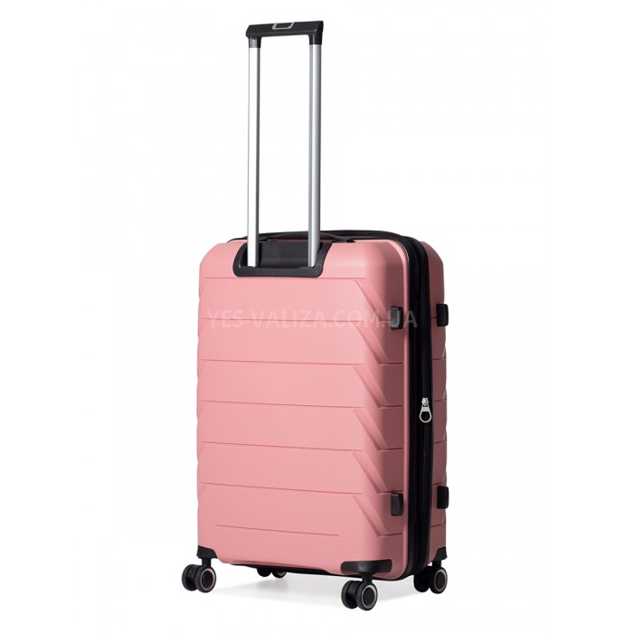 Чемодан средний M полипропилен пудра 66х44х26+5/77л/3.7кг/Snowbal33603, фото 3