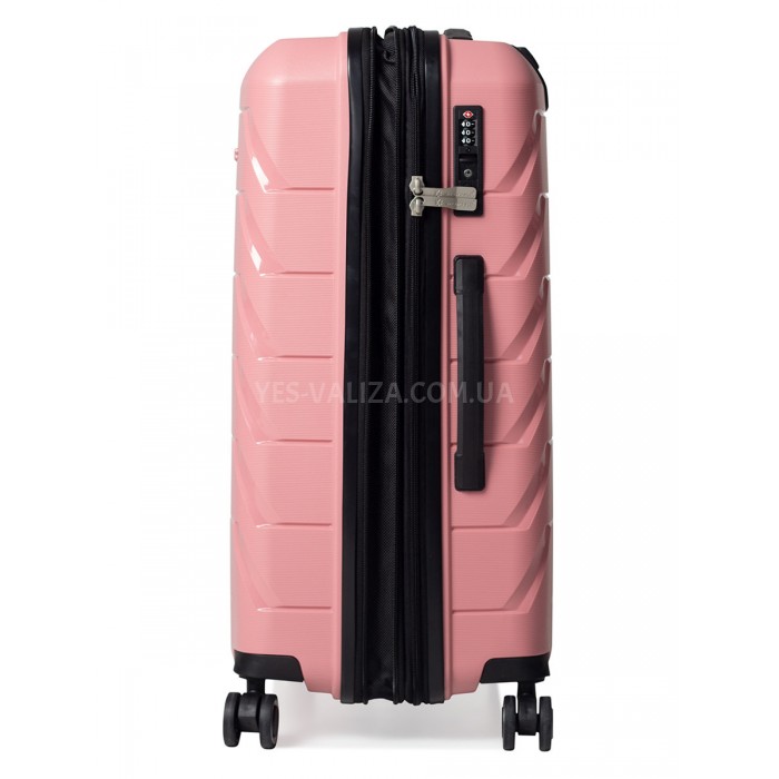 Валіза середня M поліпропілен пудра 66х44х26+5/77л/3.7кг/Snowbal 33603, фото 6