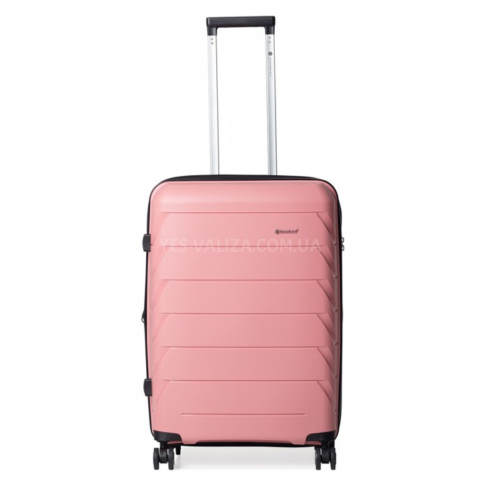 Чемодан средний M полипропилен пудра 66х44х26+5/77л/3.7кг/Snowbal33603, фото 2