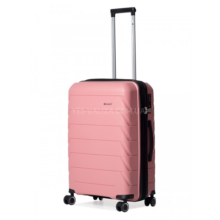 Валіза середня M поліпропілен пудра 66х44х26+5/77л/3.7кг/Snowbal 33603, фото 1
