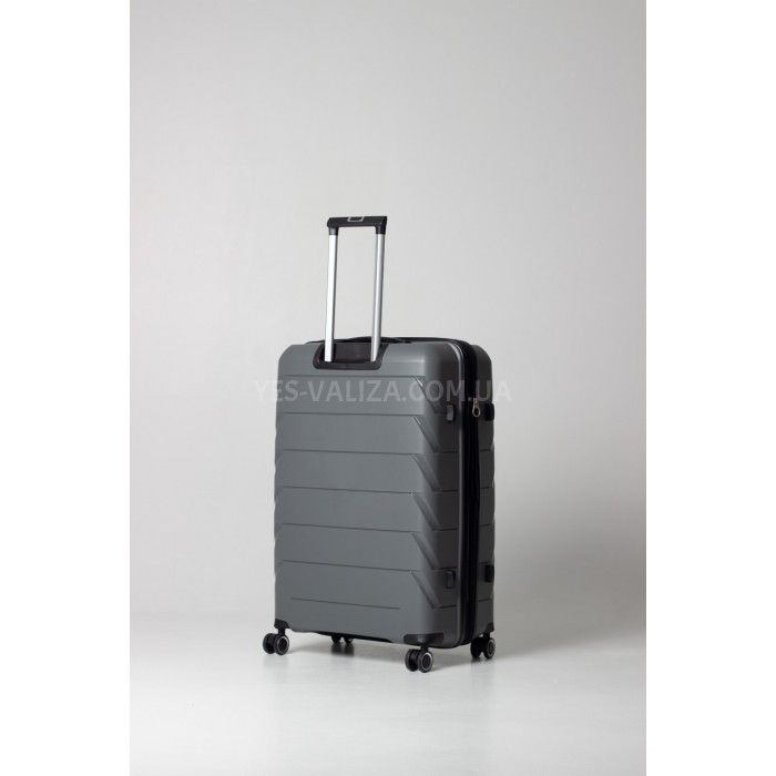 Чемодан большой полипропилен серый 76х51х29+5/115л/4.6кг/Snowbal 33603, фото 3