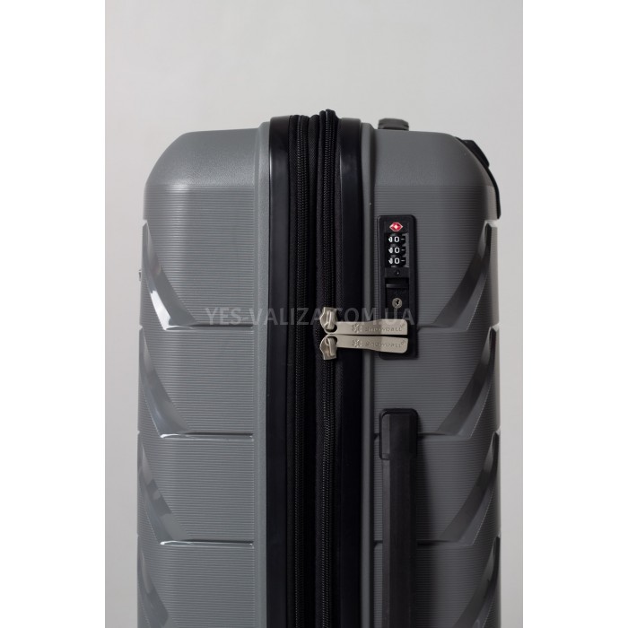 Чемодан большой полипропилен серый 76х51х29+5/115л/4.6кг/Snowbal 33603, фото 7