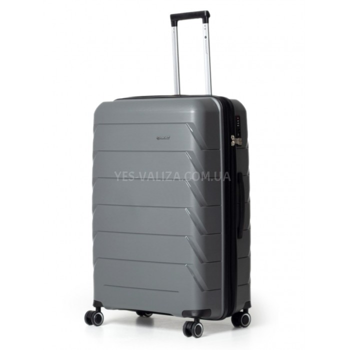 Чемодан большой полипропилен серый 76х51х29+5/115л/4.6кг/Snowbal 33603, фото 1