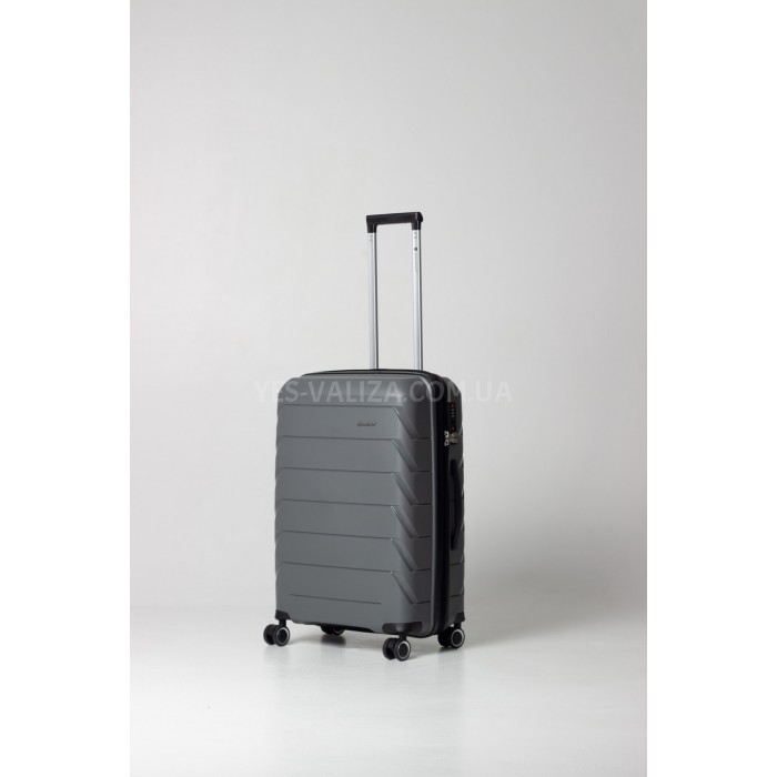 Валіза середня M поліпропілен сіра 66х44х26+5/77л/3.7кг/Snowball 33603, фото 2