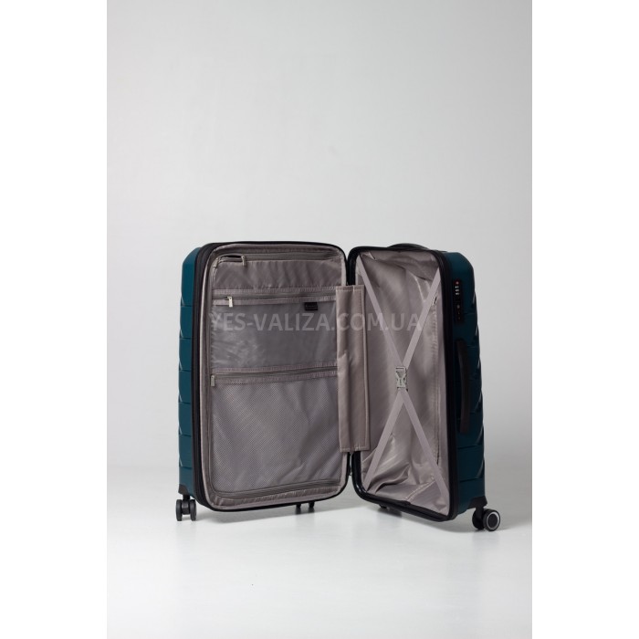 Валіза середня M поліпропілен зелена 66х44х26+5/77л/3.7кг/Snowbal33603, фото 10