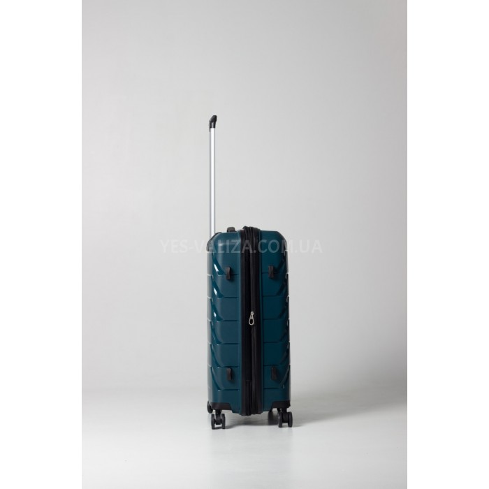 Валіза середня M поліпропілен зелена 66х44х26+5/77л/3.7кг/Snowbal33603, фото 5