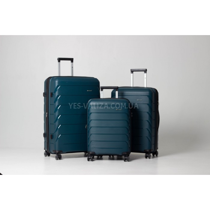 Валіза середня M поліпропілен зелена 66х44х26+5/77л/3.7кг/Snowbal33603, фото 8