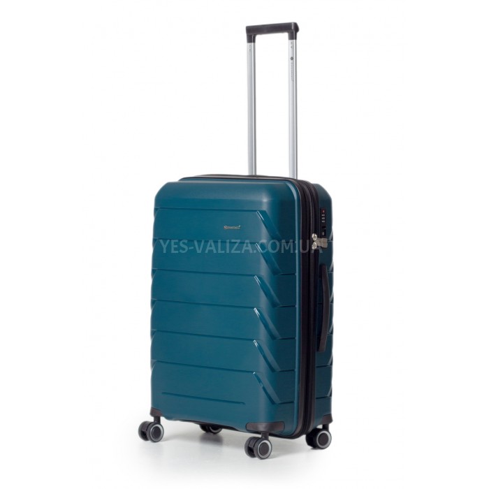 Чемодан средний полипропилен зелёный 66х44х26+5/77л/3.7кг/Snowbal33603, фото 1