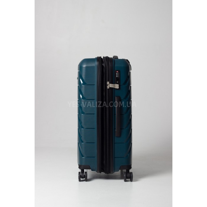 Валіза ручна поклажа поліпропілен зелена 55х36х20+5/43л/2.9кг/Snowball, фото 7