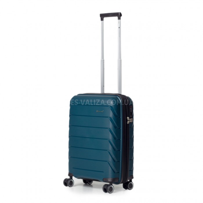 Чемодан ручная кладь полипропилен зелёный 55х36х20+5/43л/2.9кг/Snowbal, фото 1