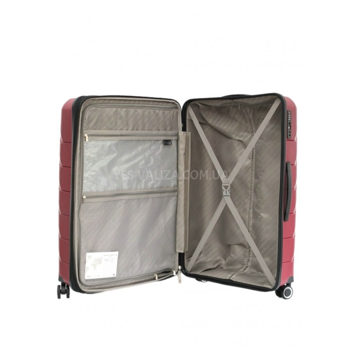 Валіза велика L поліпропілен бордо 76х51х29+5/115л/4.6кг/Snowbal 33603, фото 10
