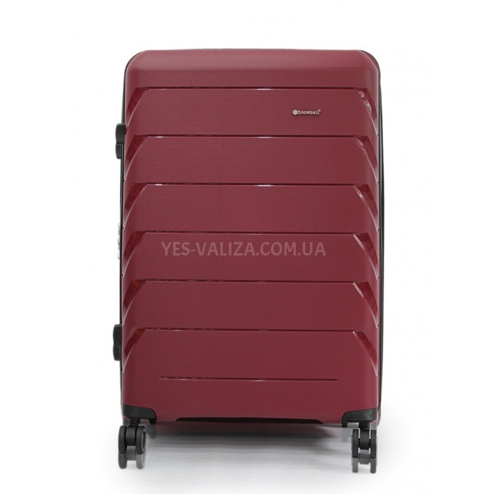 Чемодан большой полипропилен бордо 76х51х29+5/115л/4.6кг/Snowbal 33603, фото 2