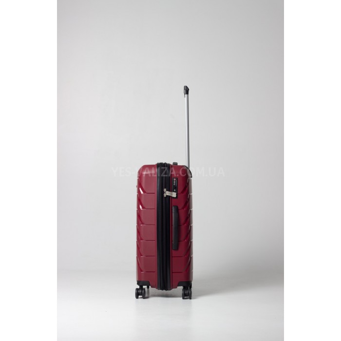 Валіза середня M поліпропілен бордо 66х44х26+5/77л/3.7кг/Snowbal 33603, фото 5