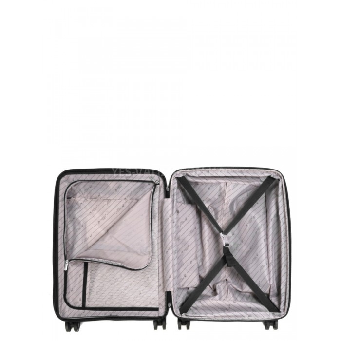 Чемодан малый S полипропилен чёрный 55х37х21(+5)см/46л/3.7кг/Airtex642, фото 9