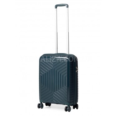 Чемодан ручная кладь Sполипропилен т.зелёный55х36х20/35л/2.5кг/Snowbal