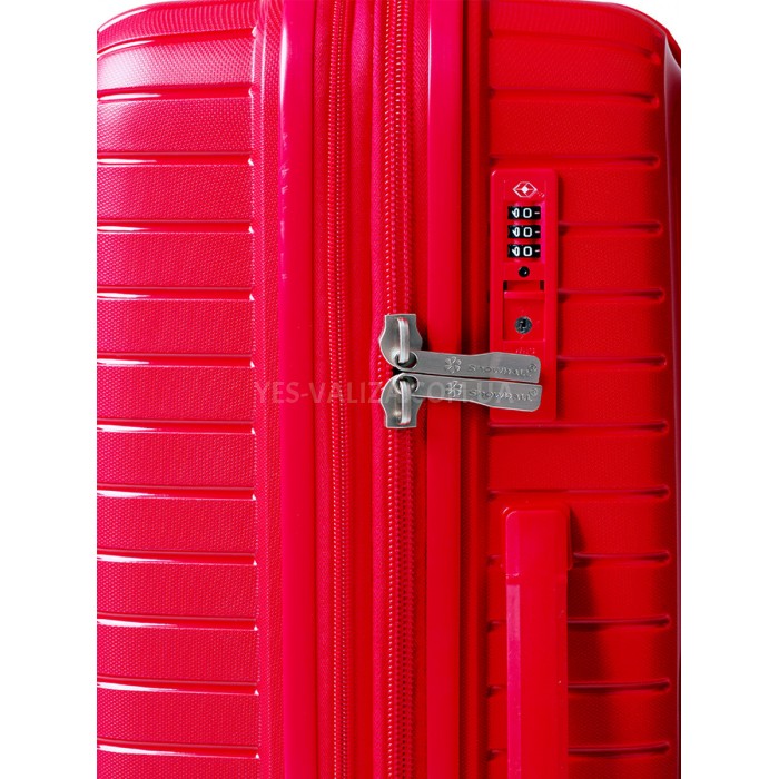 Валіза ручна поклажа S поліпропілен червона 55х36х20/35л/2.5кг/Snowbal, фото 9