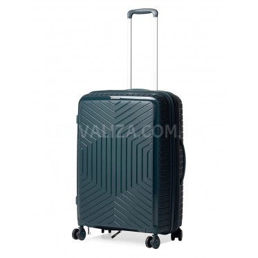 Валіза середня M поліпропілен т.зелена 67х47х26+5см/83л/3.7кг/Snowball