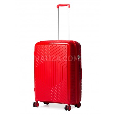 Валіза середня M поліпропілен червона 67х47х26(+5)см/83л/3.7кг/Snowbal