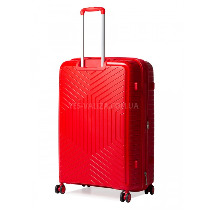 Чемодан большой L полипропилен красный 77х53х32+5см/133л/4.4кг/Snowbal, фото 3