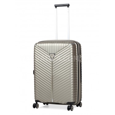 Чемодан средний M полипропилен беж 66х45х28+5/87л/3.5кг/Snowball 05103