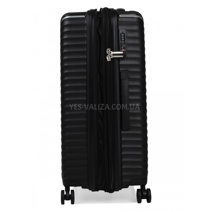 Чемодан средний M полипропилен чёрный66х45х28+5/87л/3.5кг/Snowbal05103, фото 6