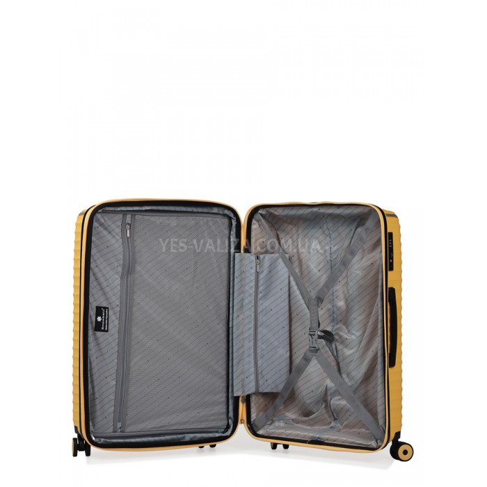 Чемодан средний M полипропилен жёлтый66х45х28+5/87л/3.5кг/Snowbal05103, фото 10