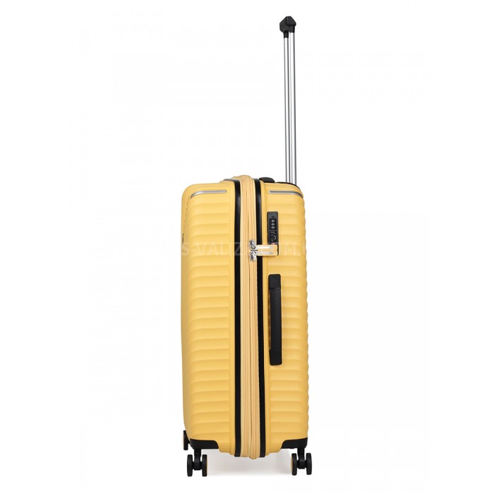 Чемодан средний M полипропилен жёлтый66х45х28+5/87л/3.5кг/Snowbal05103, фото 4