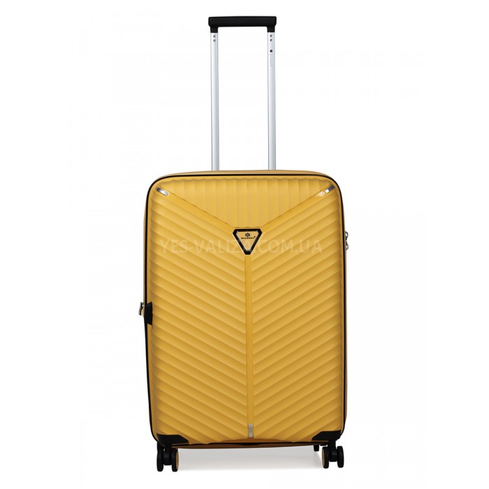 Чемодан средний M полипропилен жёлтый66х45х28+5/87л/3.5кг/Snowbal05103, фото 2