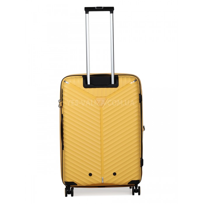 Чемодан средний M полипропилен жёлтый66х45х28+5/87л/3.5кг/Snowbal05103, фото 3
