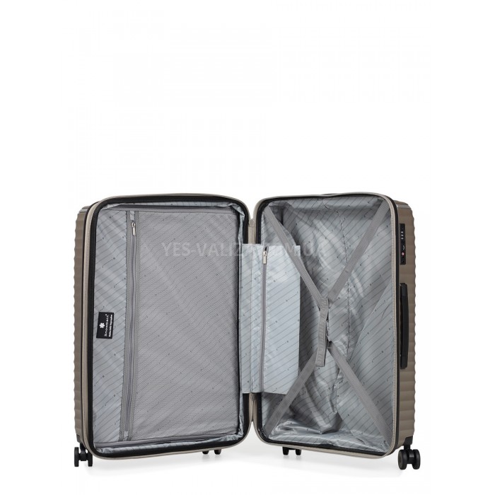 Чемодан большой L полипропилен беж 76х51х31+5/126л/4.4кг/Snowbal 05103, фото 10