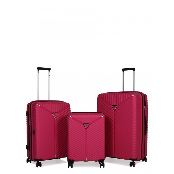 Чемодан большой L полипропилен роза 76х51х31+5/126л/4.4кг/Snowbal05103, фото 9