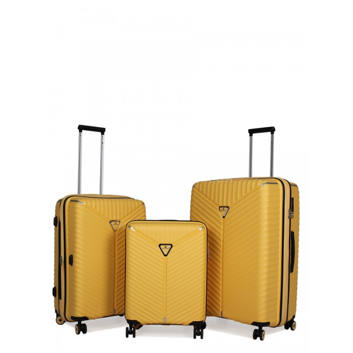 Валіза велика L поліпропілен жовта 76х51х31+5/126л/4.4кг/Snowbal 05103, фото 9