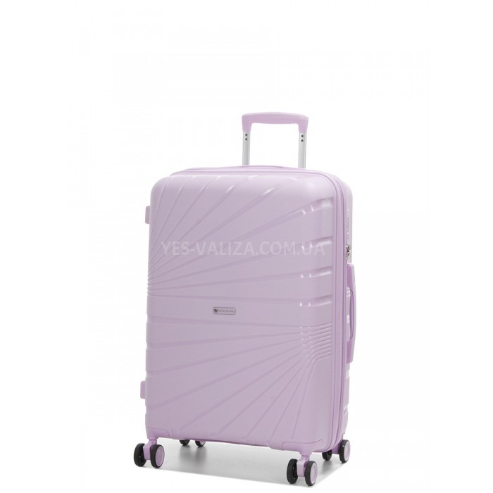 Валіза середня М поліпропілен бузок 65х43х27+5/72л/3.5кг/Worldline 287, фото 2
