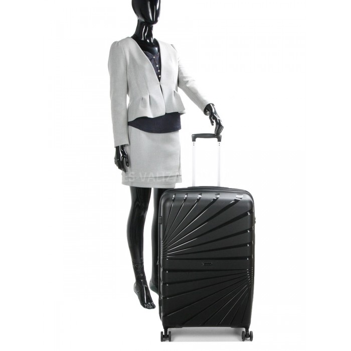 Чемодан большой L полипропилен чёрный75х48х31+5/108л/4.3кгWorldline287, фото 10