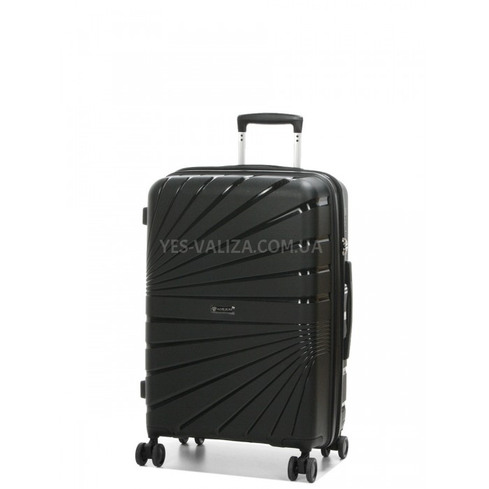 Чемодан средний М полипропилен чёрный 65х43х27+5/72л/3.5кгWorldline287, фото 2