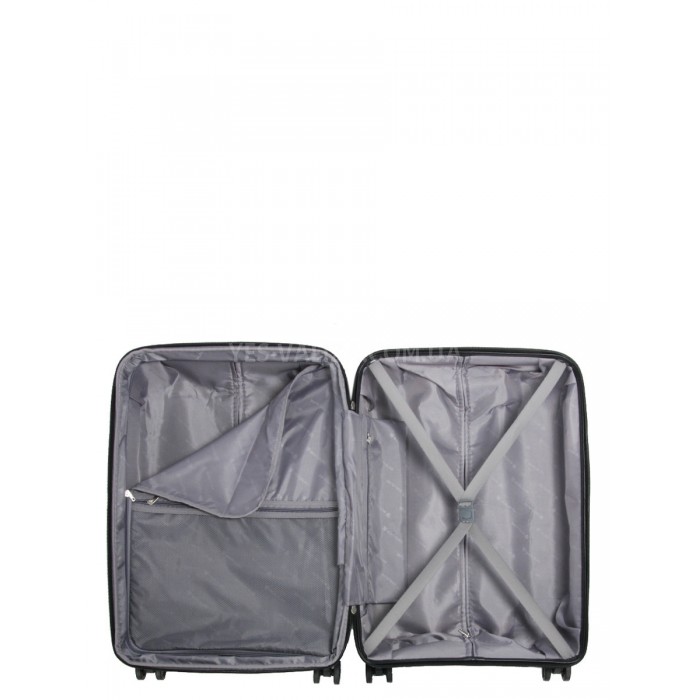 Валіза середня М поліпропілен чорна 65х43х27+5/72л/3.5кг/Worldline 287, фото 9