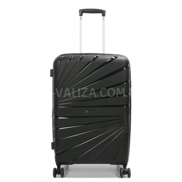 Валіза середня М поліпропілен чорна 65х43х27+5/72л/3.5кг/Worldline 287