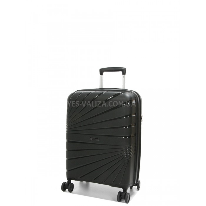 Валіза мала S поліпропілен чорна 55х38х24+5см/47л/2.8кг/Worldline 287, фото 2