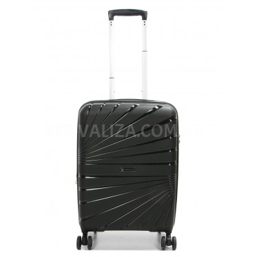 Валіза мала S поліпропілен чорна 55х38х24+5см/47л/2.8кг/Worldline 287