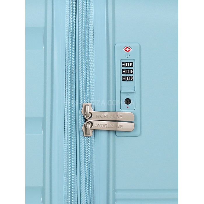 Чемодан большой L полипропилен синий 75х48х31+5/108л/4.3кгWorldline287, фото 8