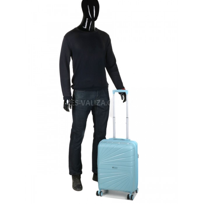 Валіза мала S поліпропілен синя 55х38х24(+5)см/47л/2.8кг/Worldline 287, фото 9
