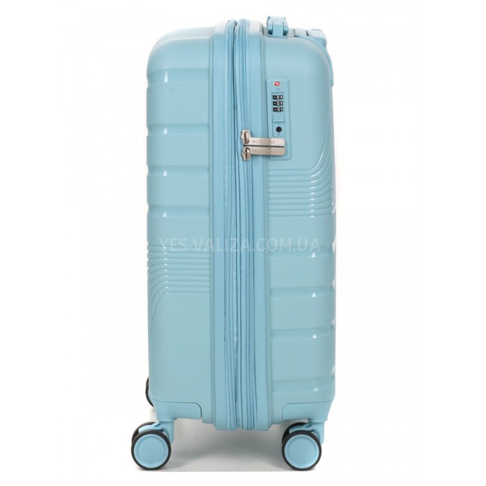 Валіза мала S поліпропілен синя 55х38х24(+5)см/47л/2.8кг/Worldline 287, фото 3