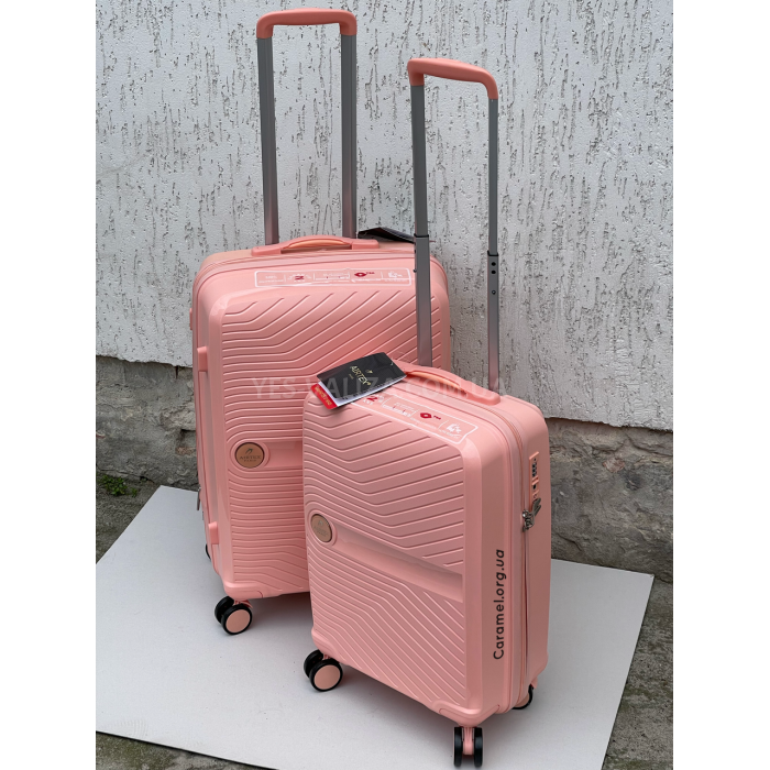 Набір валіз Франція (L M S-3шт) поліпропілен рожевий/Airtex 280, фото 2