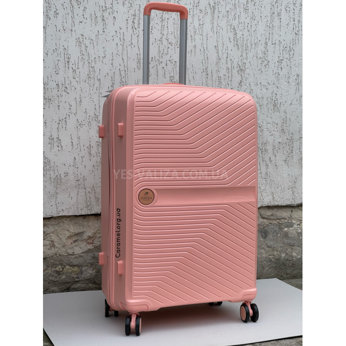 Набір валіз Франція (L M S-3шт) поліпропілен рожевий/Airtex 280, фото 5