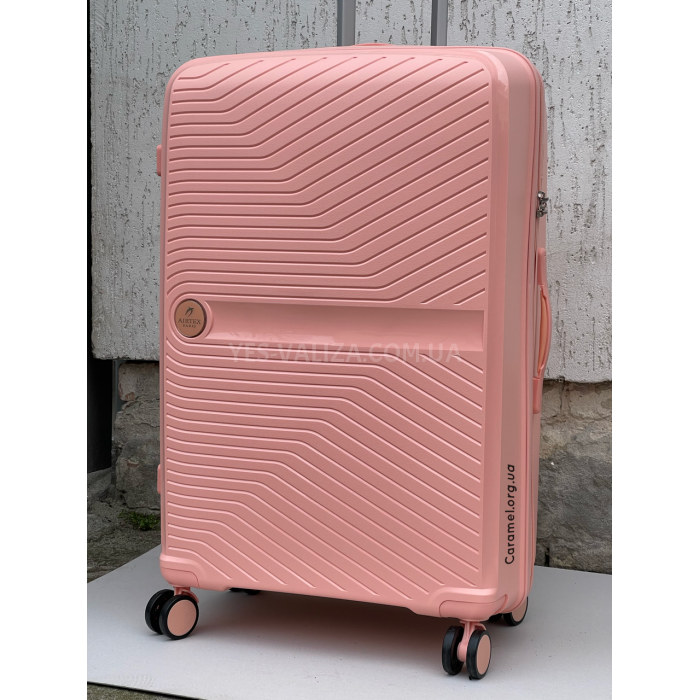 Набір валіз Франція (L M S-3шт) поліпропілен рожевий/Airtex 280, фото 4