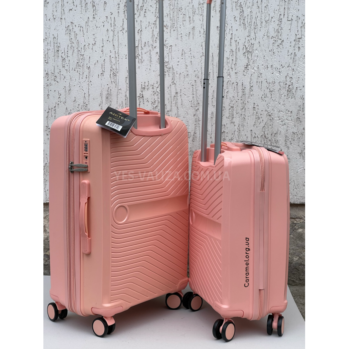 Набір валіз Франція (L M S-3шт) поліпропілен рожевий/Airtex 280, фото 3